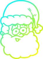 cold gradient line drawing santa claus vector