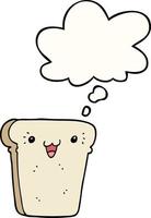 cartoon slice of bread and thought bubble