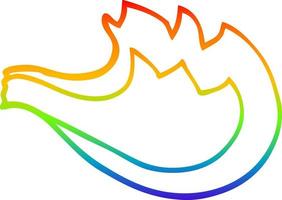 rainbow gradient line drawing cartoon flame vector