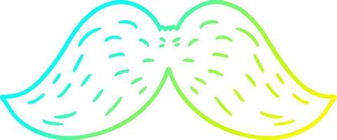 cold gradient line drawing cartoon mustache vector