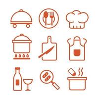 Chef or Catering Icon Collection Set vector