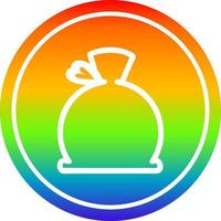 bulging sack circular in rainbow spectrum vector