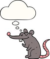 cartoon rat and thought bubble vector