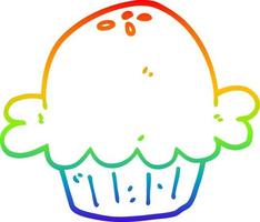 rainbow gradient line drawing cartoon pie vector