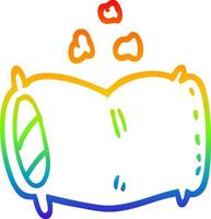 rainbow gradient line drawing cartoon fluffy pillow vector