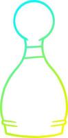 cold gradient line drawing cartoon bowling pin vector