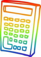 rainbow gradient line drawing cartoon calculator vector