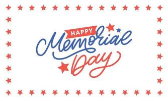 Happy Memorial Day - Stars and Stripes Letter vector