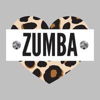 Slogan Zumba dance studio. Multicolor sliced word vector