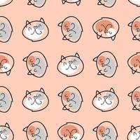 Animalistic seamless pattern with smug cats faces. Perfect for T-shirt, textile and print. vector