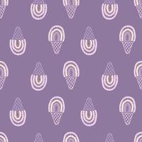 Simple rainbow ice cream seamless pattern in 1960 style. vector