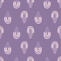 Simple rainbow ice cream seamless pattern in 1960 style. vector