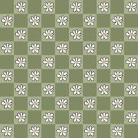 Doodle seamless pattern with daisies in 1970 style. vector