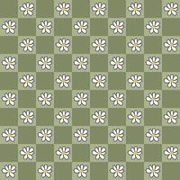 Doodle seamless pattern with daisies in 1970 style. vector