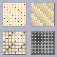 Geometric seamless pattern collection in 1970 style. vector