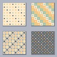 Geometric seamless pattern collection in 1970 style. vector