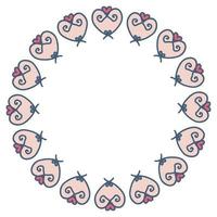 Vector doodle heart frame template illustration.