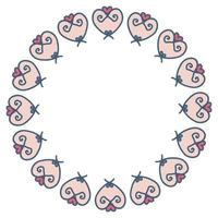 Vector doodle heart frame template illustration.