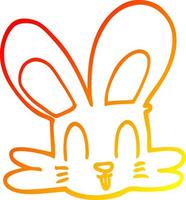 warm gradient line drawing cartoon cute bunny vector