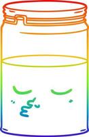 rainbow gradient line drawing cartoon glass jar vector