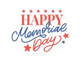 Happy Memorial Day - Stars and Stripes Letter vector