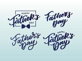 Happy Father's Day Calligraphy greeting card. Banner Vector illustration.