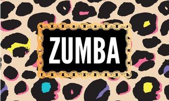 Slogan Zumba dance studio. Multicolor sliced word vector