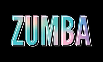 Slogan Zumba dance studio. Multicolor sliced word vector