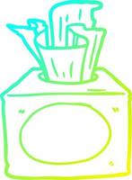 cold gradient line drawing box of tissues vector