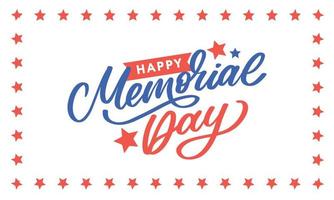 Happy Memorial Day - Stars and Stripes Letter vector