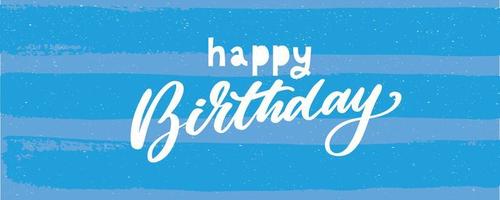 Happy Birthday lettering text banner, black color. Vector illustration.