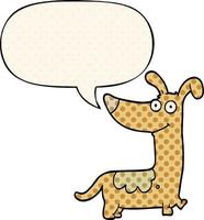 cartoon dog and speech bubble in comic book style vector