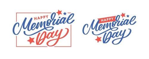 Happy Memorial Day - Stars and Stripes Letter vector