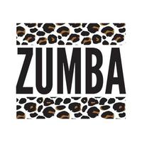 Slogan Zumba dance studio. Multicolor sliced word vector