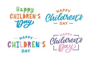 Happy Children's day. Holiday phrase. Hand drawn vector lettering.