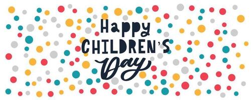 Happy Children's day. Holiday phrase. Hand drawn vector lettering.