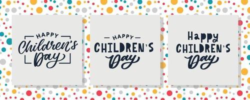 Happy Children's day. Holiday phrase. Hand drawn vector lettering.