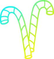 cold gradient line drawing cartoon xmas candy cane vector