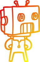 warm gradient line drawing cartoon robot vector