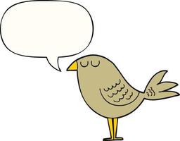 cartoon bird and speech bubble vector