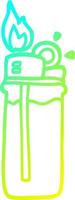 cold gradient line drawing cartoon disposable lighter vector