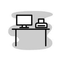 ilustración vectorial gráfico del icono de la mesa de oficina vector