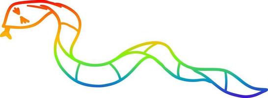 serpiente de dibujos animados de dibujo de línea de gradiente de arco iris vector