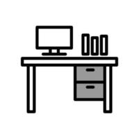 ilustración vectorial gráfico del icono de la mesa de oficina vector
