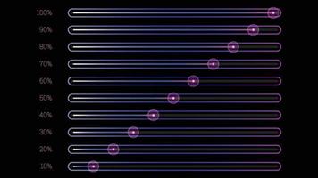 Modern percentage infographics object set in shape of simple gradient line vector