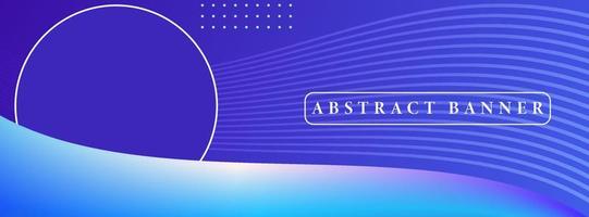 wide abstract banner created with wave and circle vector