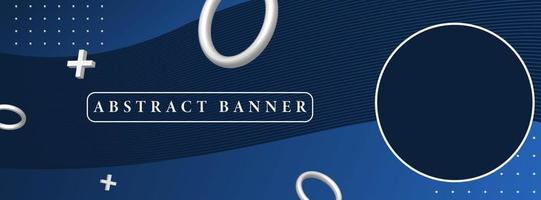 wide abstract banner created with simple geometric shapes vector
