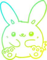 cold gradient line drawing cartoon rabbit vector