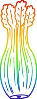 rainbow gradient line drawing cartoon vegetable vector