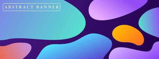 wide abstract banner created with simple gradient fluid shapes. vector